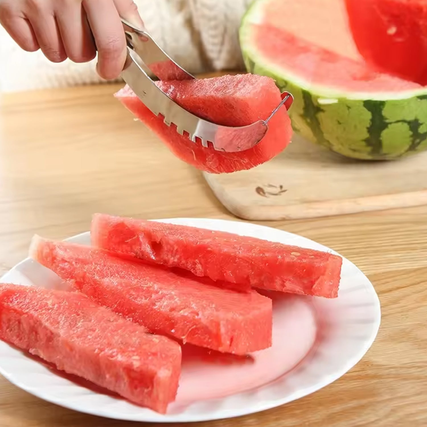 3in1 Stainless Steel Watermelon Cantaloupe Slicer Knife, Corer Fruit, Vegetable Tools Kitchen (1 Pc) 3in1 Stainless Steel Watermelon Cantaloupe Slicer Knife, Corer Fruit, Vegetable Tools Kitchen (1 Pc)